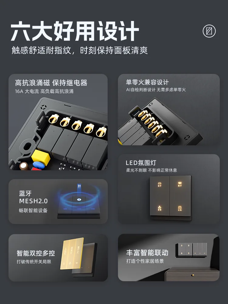 肤感 PC / AG 智能开关（已接入米家） · 主图 4