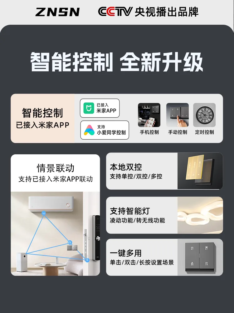 肤感 PC / AG 智能开关（已接入米家） · 主图 3